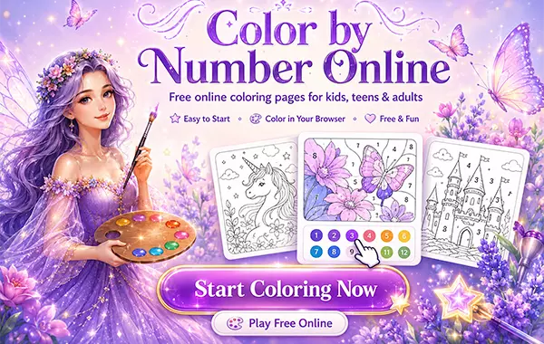 FairyColoring Color by Number Online screenshot