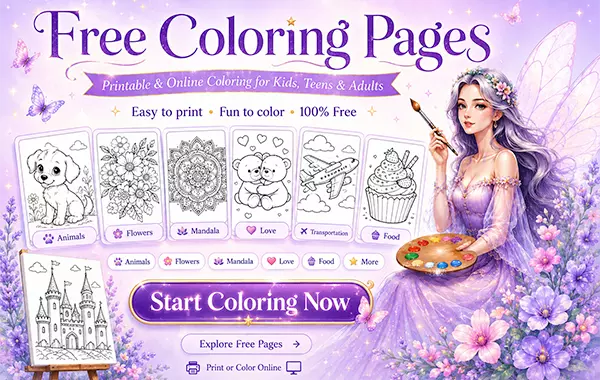 FairyColoring Free Coloring Pages screenshot