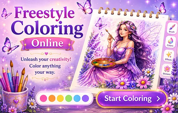 FairyColoring Freestyle Coloring Online screenshot