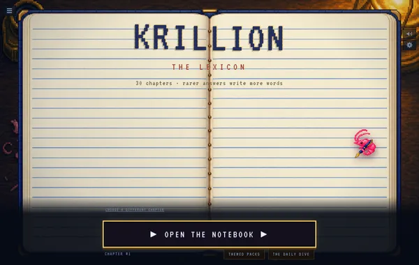 Krillion Words & Language Pack — in-game screenshot